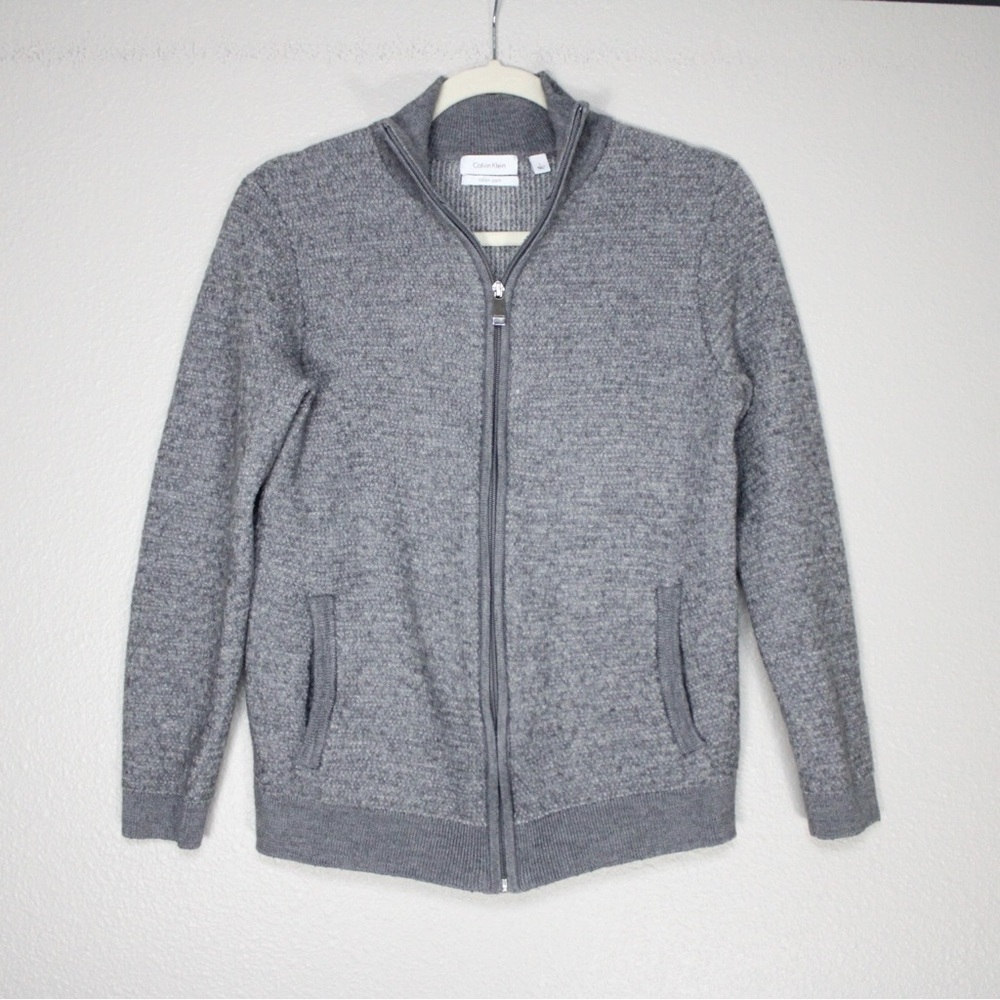 Calvin Klein Merino Wool Sweater Full Zip